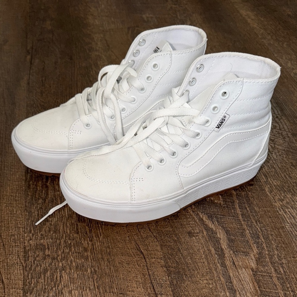 Vans Women's White Platform High-Top Sneakers